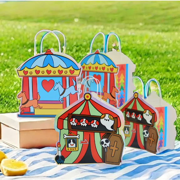 Carnival Laminated Paper Bag Special-shaped White Card Boutique Gift Bag 21*17*13.5cm