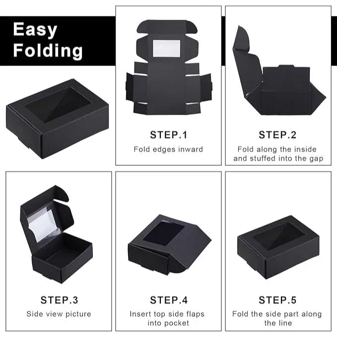 10pcs Mini Kraft Paper Box W/ Window jewelry box handmade soap paper box Packaging Boxes