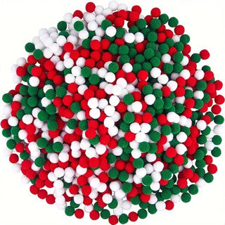 (100pcs/1pack) Mixed Gradient Color Pompom Fluffy Ball 1cm Coloful Polyester Plush Ball