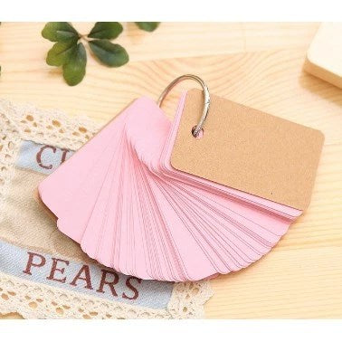 100 Pages Iron Ring Notepad Word Study Card Portable Memo Pad
