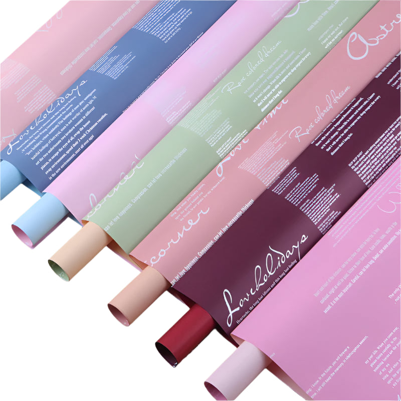 20pcs | Two-color English Letter Flower packaging Korean style wrapping paper