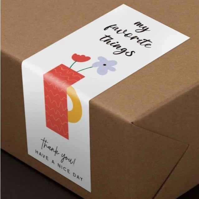 100pcs/Roll 3*9cm Thank you Rectangular Sealing Stickers Labels Gift Box Sealed For Business
