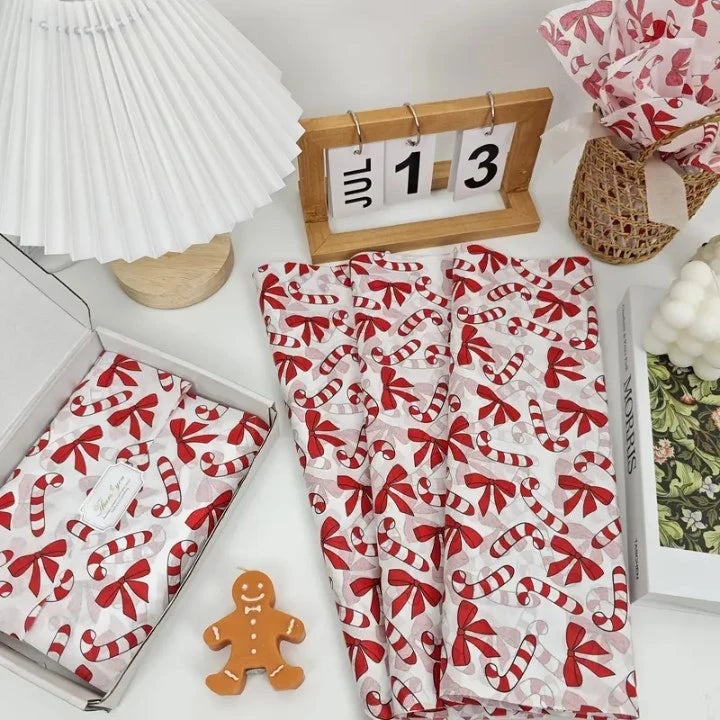 10 Sheets Christmas Japanese Thin Paper - Festive 50x70cm XMAS Gift Wrapping & Party Decorations