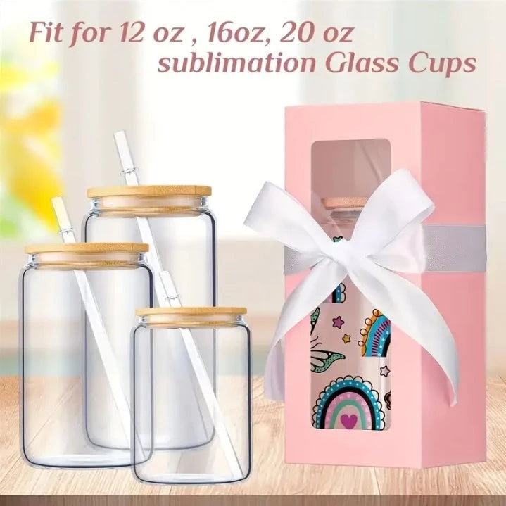 Clear Window Gift Box for 12oz-20oz Tumbler Sublimation Wedding Birthday Xmas Gift Packaging