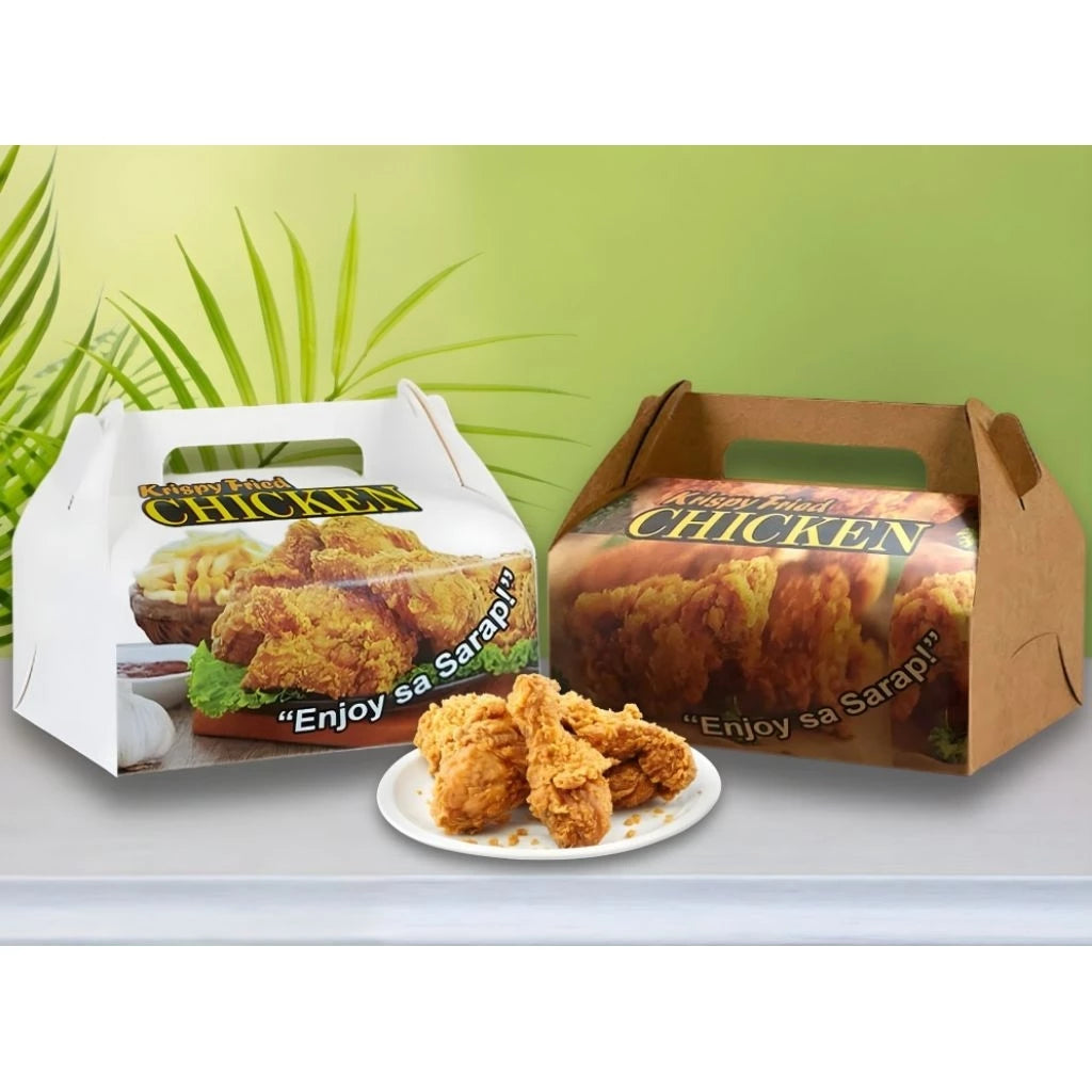 Chicken Take Out Kraft Paper Box for Food Packaging - Ideal for Fried Chicken, Takeaway