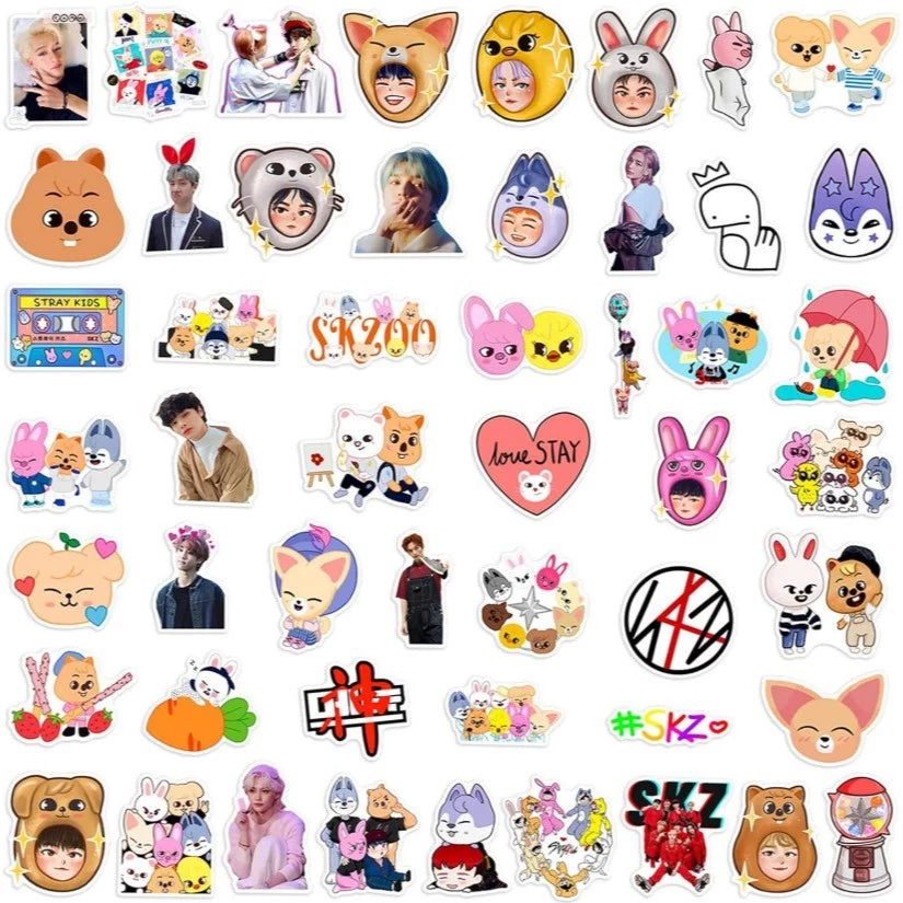 52pcs Stray Kids Stickers Waterproof Vinyl Decals for STAYs, Laptop, Journal, DIY scrapbook stickers