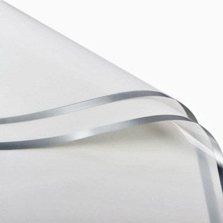 20pcs Silver Edge Waterproof Floral Wrapping Paper Sheets Frosted Bouquet Packaging Paper