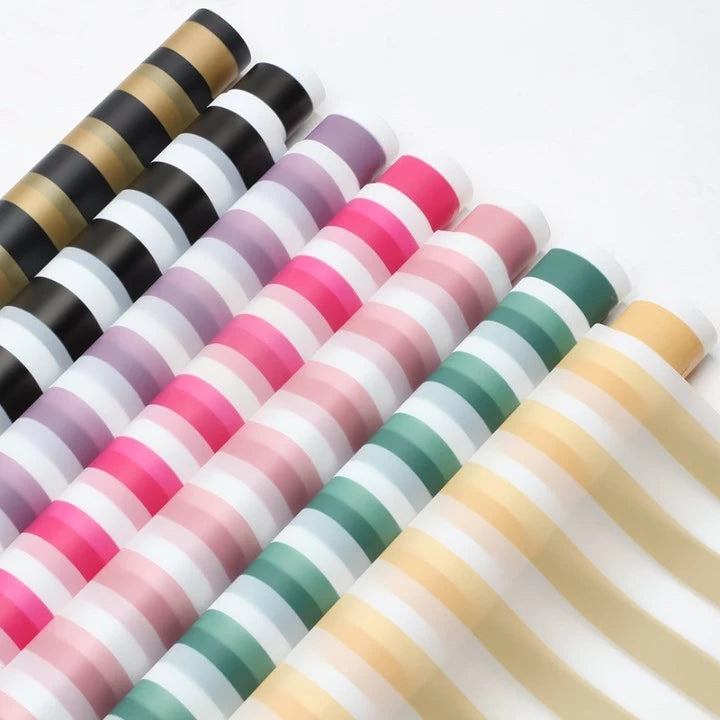 20pcs/sheets Stripe Pattern Flower Wrapping | 57x57 cm for Weddings, Birthdays & Special Occasions