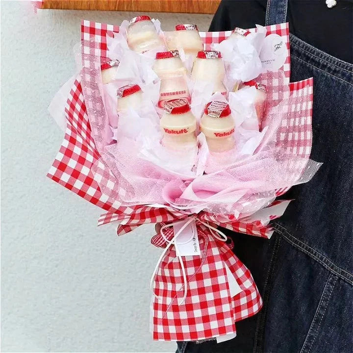 20 Sheets | Checkered Wrapping Paper for Flowers, Perfect for Trendy Bouquets Waterproof