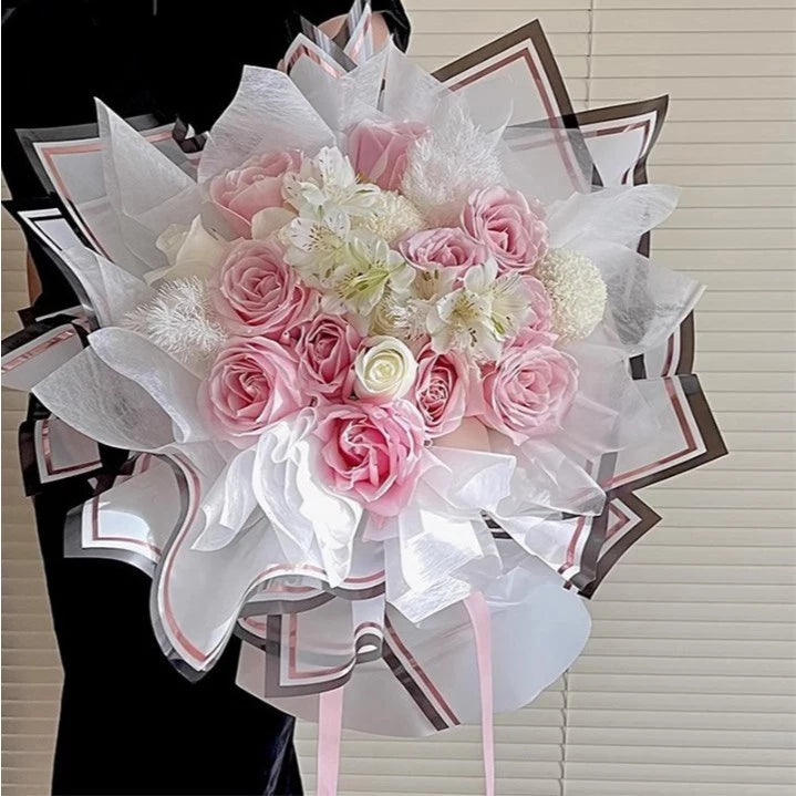 20pcs | 57*57cm Double Lined Flower Wrapping for Flowers, Trendy Arrangements Waterproof
