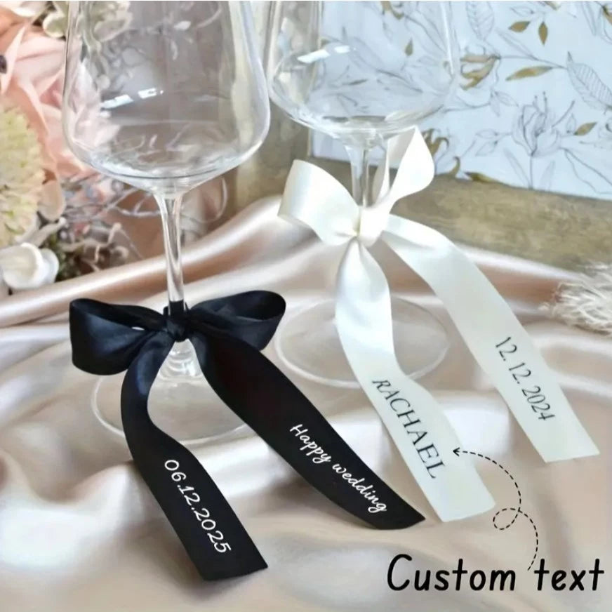 Personalized Foil-Stamped Premium Satin Ribbon for Weddings, Birthdays, Souvenirs, Special Occasions