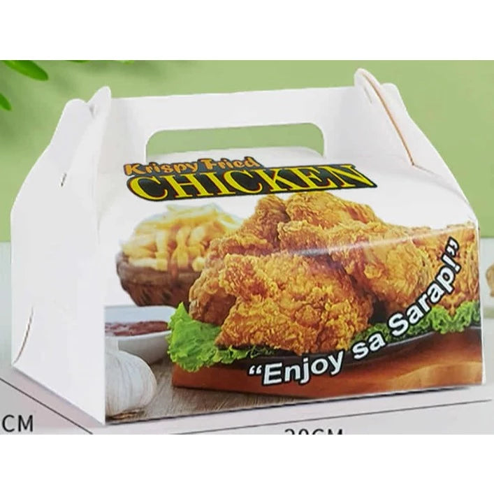 Chicken Take Out Kraft Paper Box for Food Packaging - Ideal for Fried Chicken, Takeaway