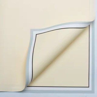 20pcs 58*58cm Floral Wrapping Paper, Border Stripe Design, Waterproof for Bouquet Gift Wrapping