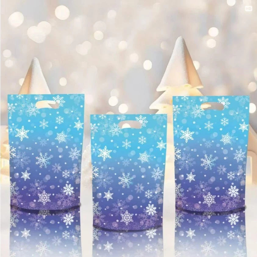 50pcs Christmas Hand Held Gift Loot Bags for Xmas Party, Birthday Party Gift Packaging Bags