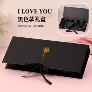 I HEART U Letter Flower Gift Box Large with Ribbon | Valentine's, Wedding Party, Mother's Birthday