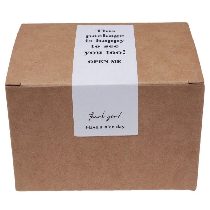 100pcs/Roll 3*9cm Thank you Rectangular Sealing Stickers Labels Gift Box Sealed For Business