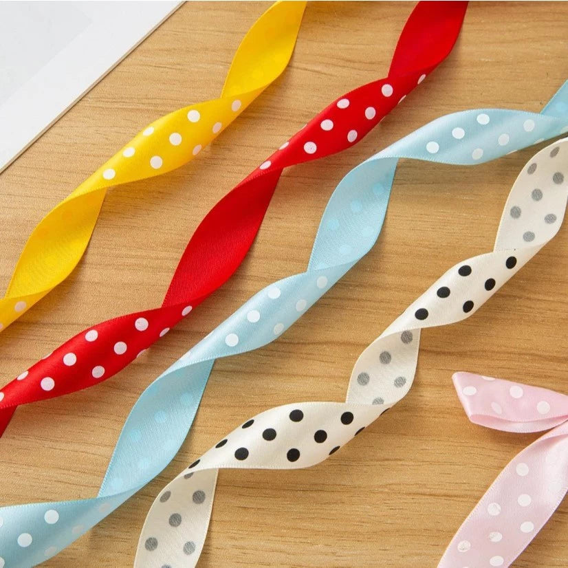 100 Yards/1Roll 2.5cm Polka Dot Ribbon - Colorful perfect for any special occasion, especially Child