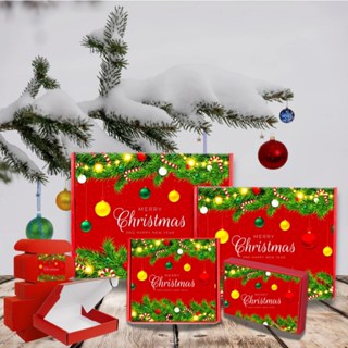 Corrugated Christmas Box Packaging Box Set, Glossy Laminated for Gifts, Luxury Gifting