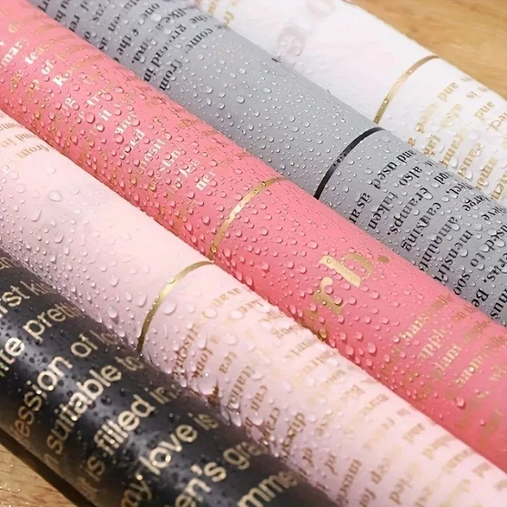 20PCS Vintage Newspaper Style Flower Wrapping - Waterproof Vintage Bouquet Gift Wrapping