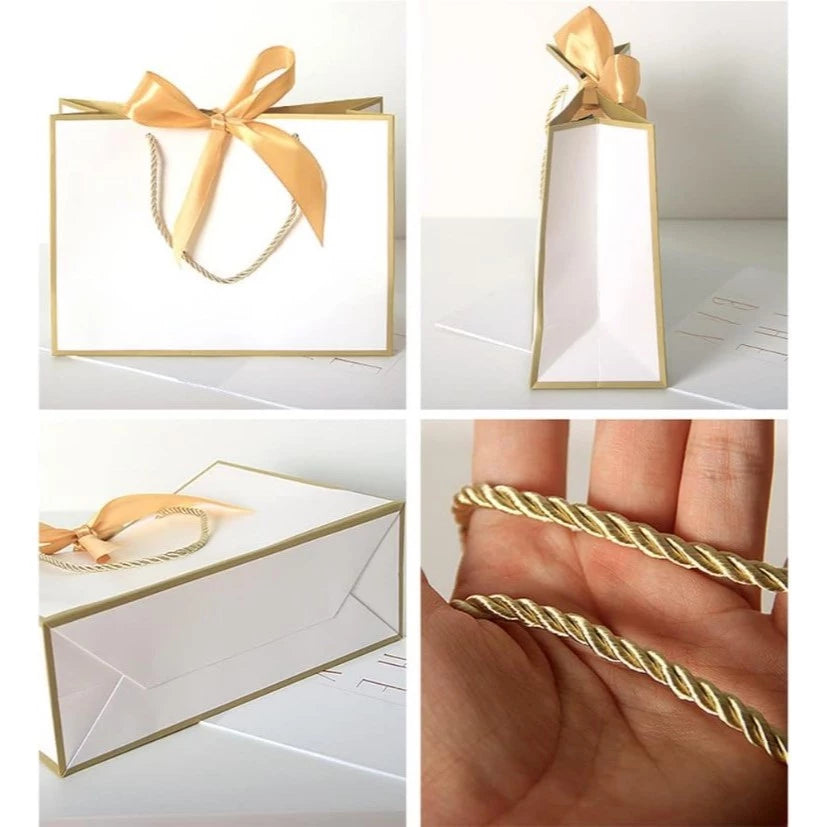 5pcs Luxury Gift Bag with Ribbon Handle | Premium Gift Packaging Box Bag for Gifts, Souvenirs, Party favors