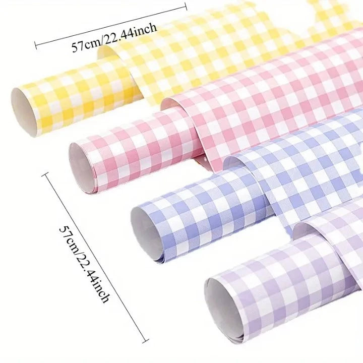20 Sheets | Checkered Wrapping Paper for Flowers, Perfect for Trendy Bouquets Waterproof