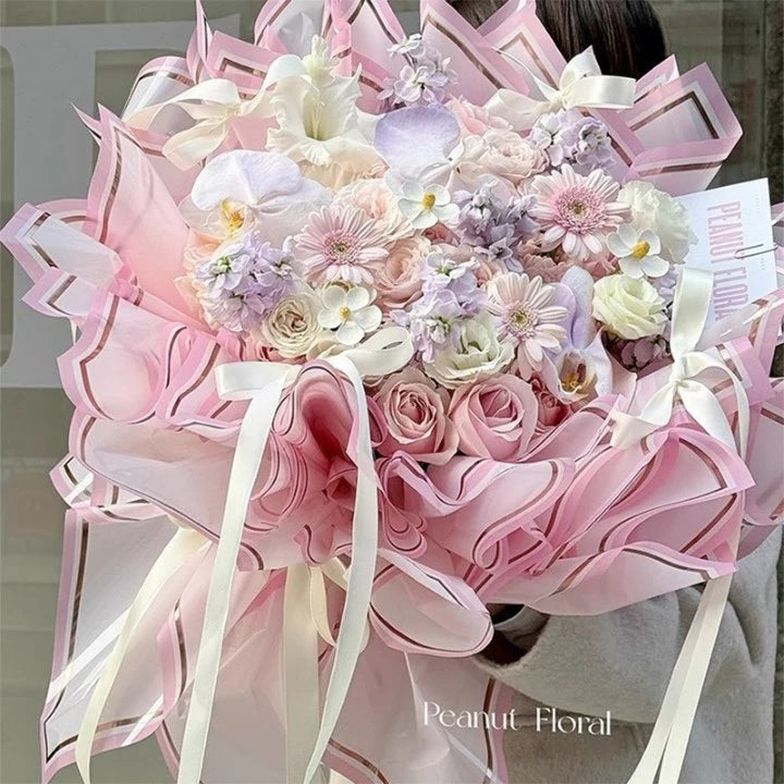 20pcs | 57*57cm Double Lined Flower Wrapping for Flowers, Trendy Arrangements Waterproof