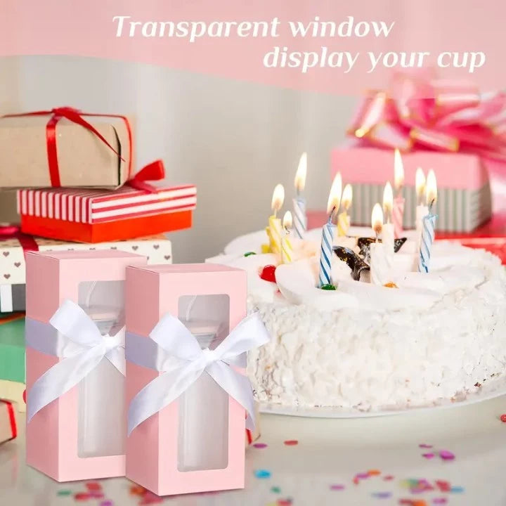 Clear Window Gift Box for 12oz-20oz Tumbler Sublimation Wedding Birthday Xmas Gift Packaging