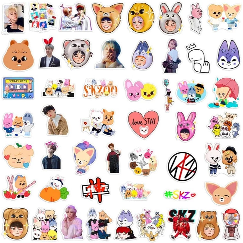 52pcs Stray Kids Stickers Waterproof Vinyl Decals for STAYs, Laptop, Journal, DIY scrapbook stickers