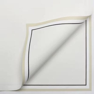 20pcs 58*58cm Floral Wrapping Paper, Border Stripe Design, Waterproof for Bouquet Gift Wrapping