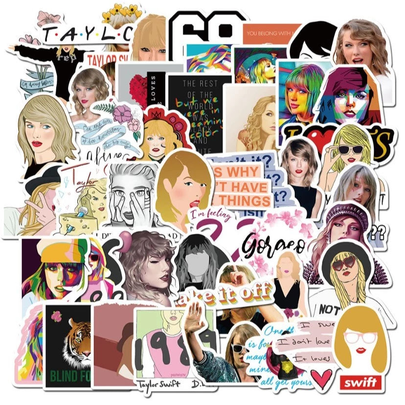 50pcs/set Taylor Swift New Album Set Graffiti Stickers Waterproof Reusable Stickers Decals Stickers