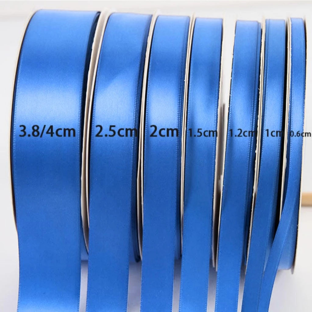 5 Yards Jade Blue High Quality Satin Ribbon Single Face (0.6cm, 1cm, 2cm, 2.5cm, 4cm, 5cm)