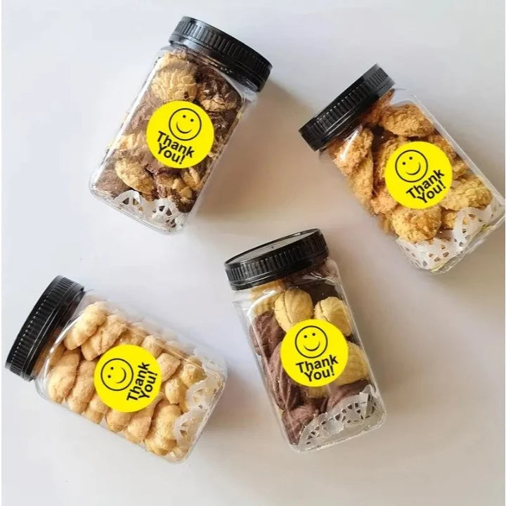 500PCS/Roll Colorful Joyful Face Stickers Labels Adhesive Stickers for Gift, Food Packaging, Party
