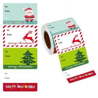 250PCS/1Roll Merry Christmas Sticker Label Santa Claus Sticker for Gifts Christmas Gift tags