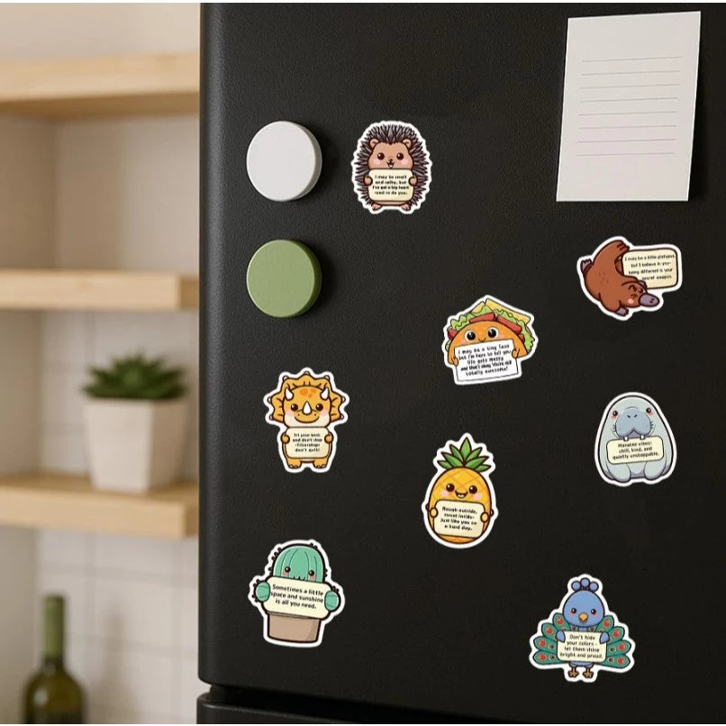 50pcs cute cartoon animal stickers for children, notebooks, stationery, luggage, notes, waterproof