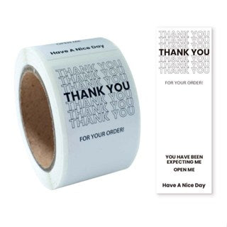 100pcs/Roll 3*9cm Thank you Rectangular Sealing Stickers Labels Gift Box Sealed For Business