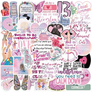 50pcs/set Taylor Swift New Album Set Graffiti Stickers Waterproof Reusable Stickers Decals Stickers