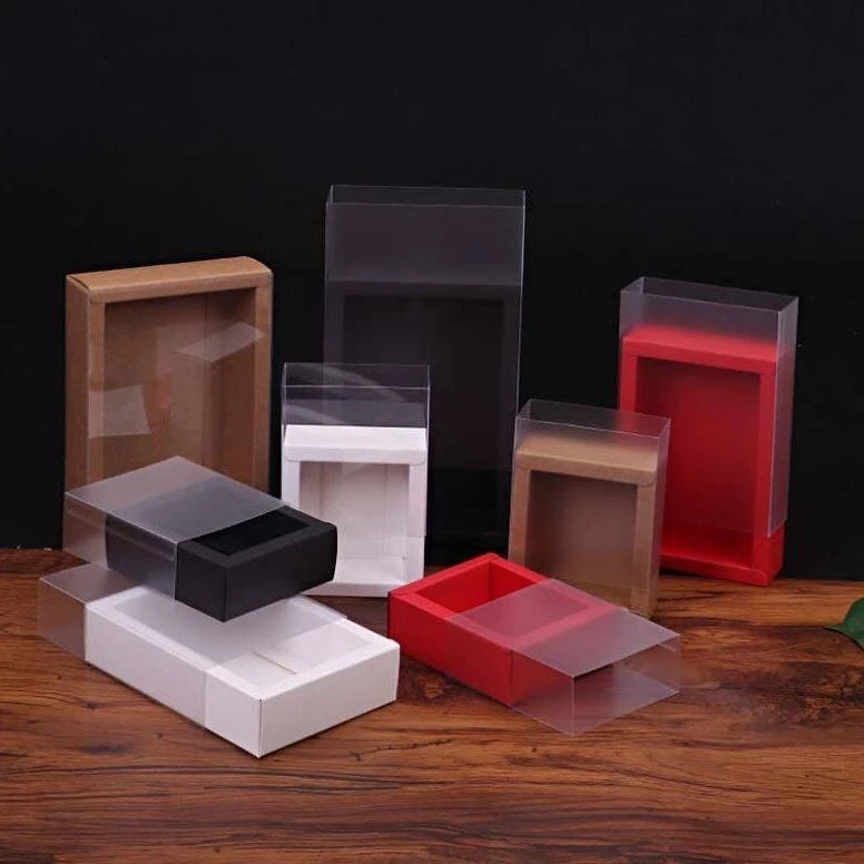 1pc  CLEAR and MATTE drawer box pvc transparent gift box product packaging