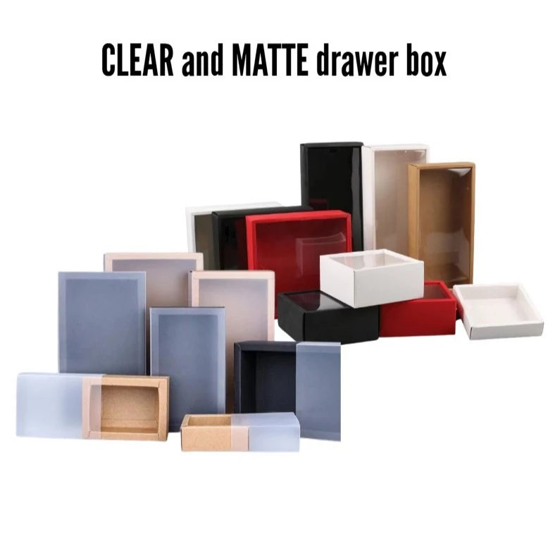 1pc  CLEAR and MATTE drawer box pvc transparent gift box product packaging