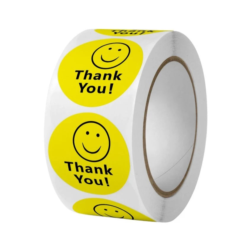 500PCS/Roll Colorful Joyful Face Stickers Labels Adhesive Stickers for Gift, Food Packaging, Party