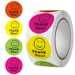 500PCS/Roll Colorful Joyful Face Stickers Labels Adhesive Stickers for Gift, Food Packaging, Party