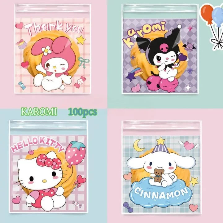 50pcs Cute Sanrio Character OPP bag set for Birthday Party Favors, Stationery, Gifts Bags