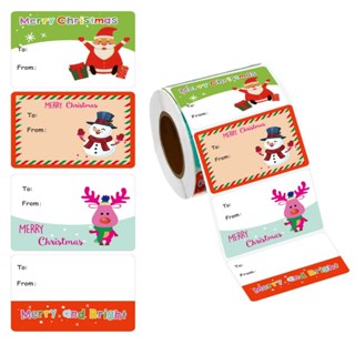 250PCS/1Roll Merry Christmas Sticker Label Santa Claus Sticker for Gifts Christmas Gift tags