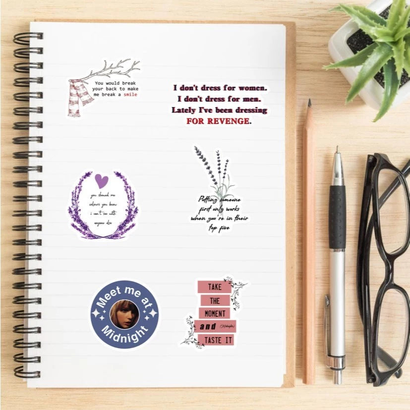 50pcs/set Taylor Swift New Album Set Graffiti Stickers Waterproof Reusable Stickers Decals Stickers