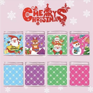 100pcs Self Adhesive Christmas Cookie Candy Package Cellophane Gift Bags