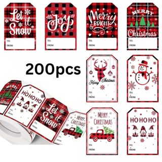 250PCS/1Roll Merry Christmas Sticker Label Santa Claus Sticker for Gifts Christmas Gift tags