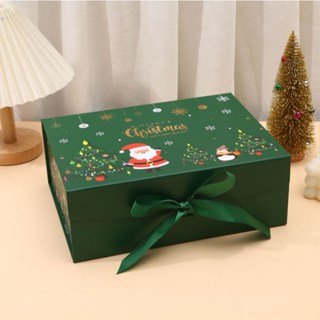 Christmas Magnetic Closure Gift Box with Ribbon - Presentation Box for Jewelry, Cosmetics ect.