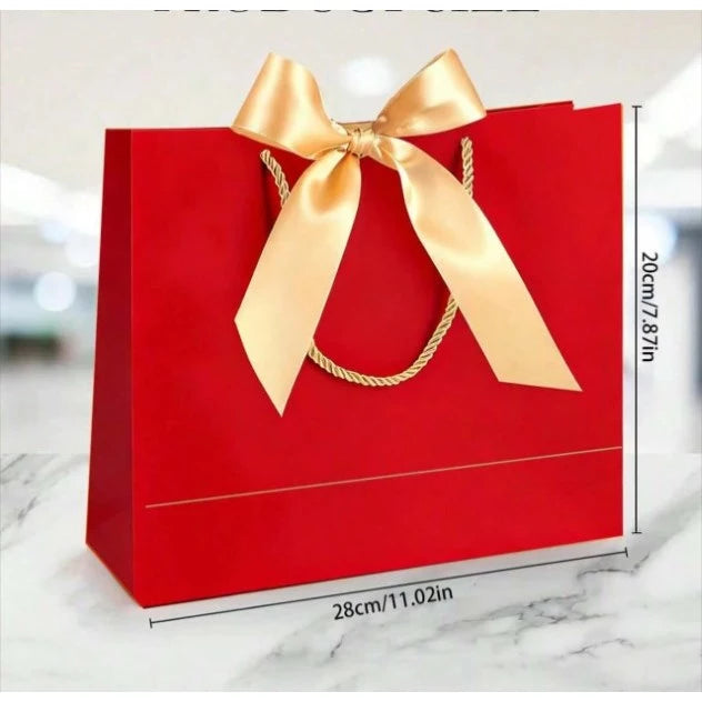 5pcs Luxury Gift Bag with Ribbon Handle | Premium Gift Packaging Box Bag for Gifts, Souvenirs, Party favors