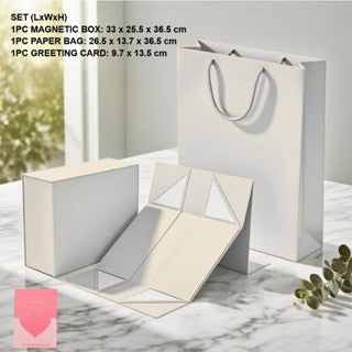 Magnetic Closure Gift Box with Ribbon - Premium Rigid Presentation Box for Jewelry, Cosmetics ect.