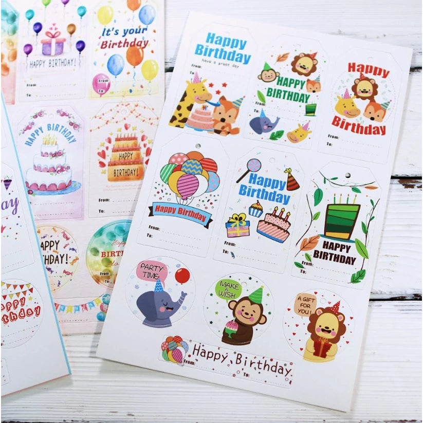 30pcs Assorted Happy Birthday Hangtags - Wishes & Messages for Birthday Gifts, Invitation, Decor Tag