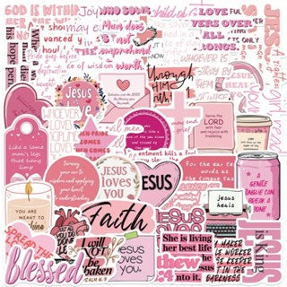 Jesus Bible Phrase Slang Stickers - Classical Wisdom Words Waterproof Doodle Stickers